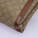 CELINE Macadam Canvas Shoulder Bag Beige Auth 80064-14