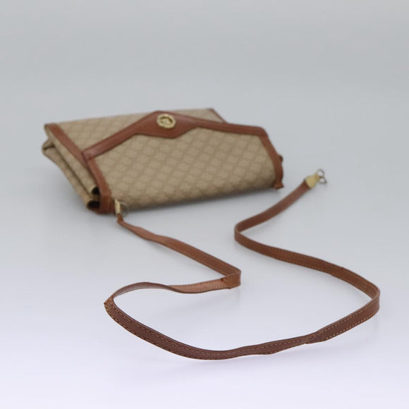 CELINE Macadam Canvas Umhängetasche Beige Auth 80064