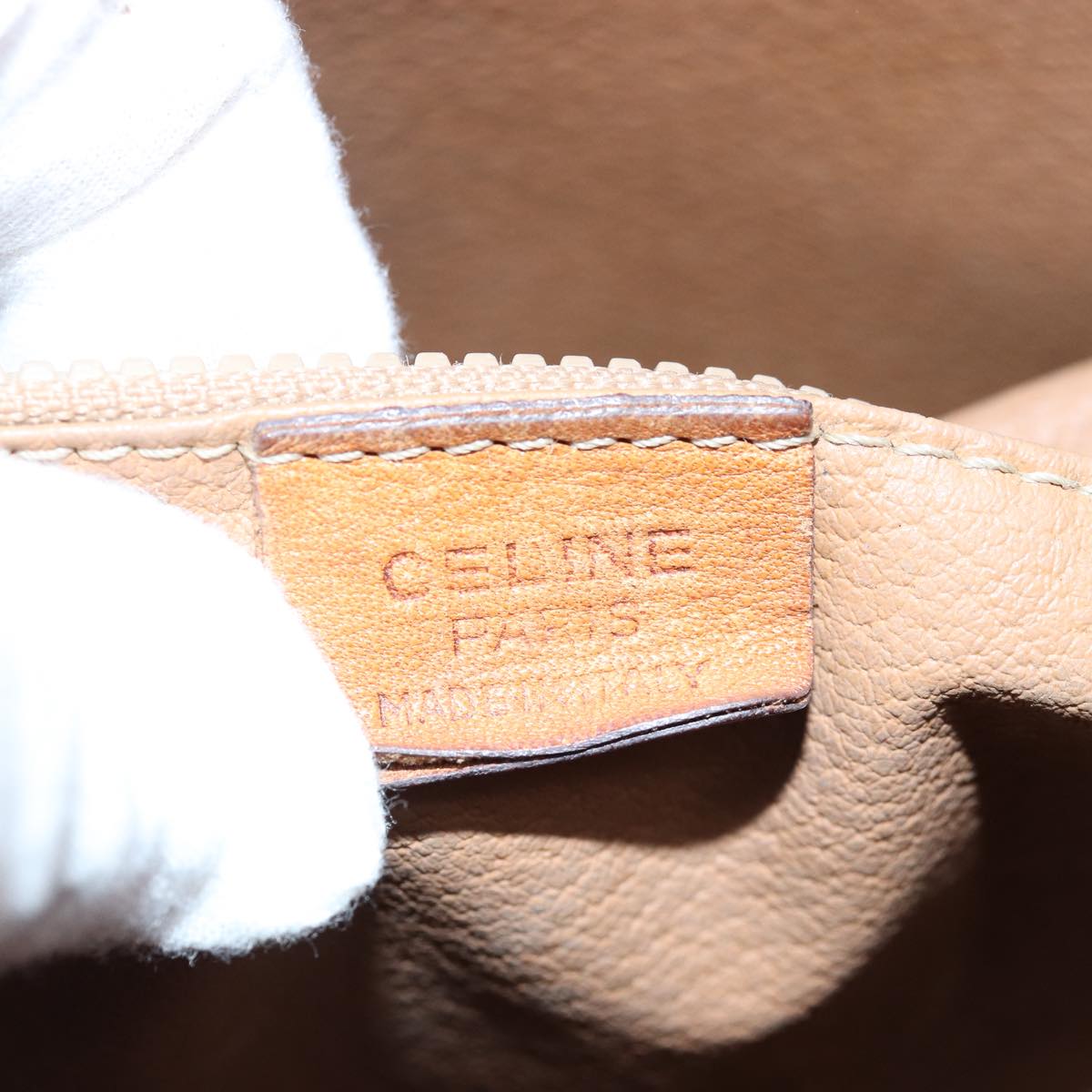 CELINE Macadam Canvas  Beige Auth 80067