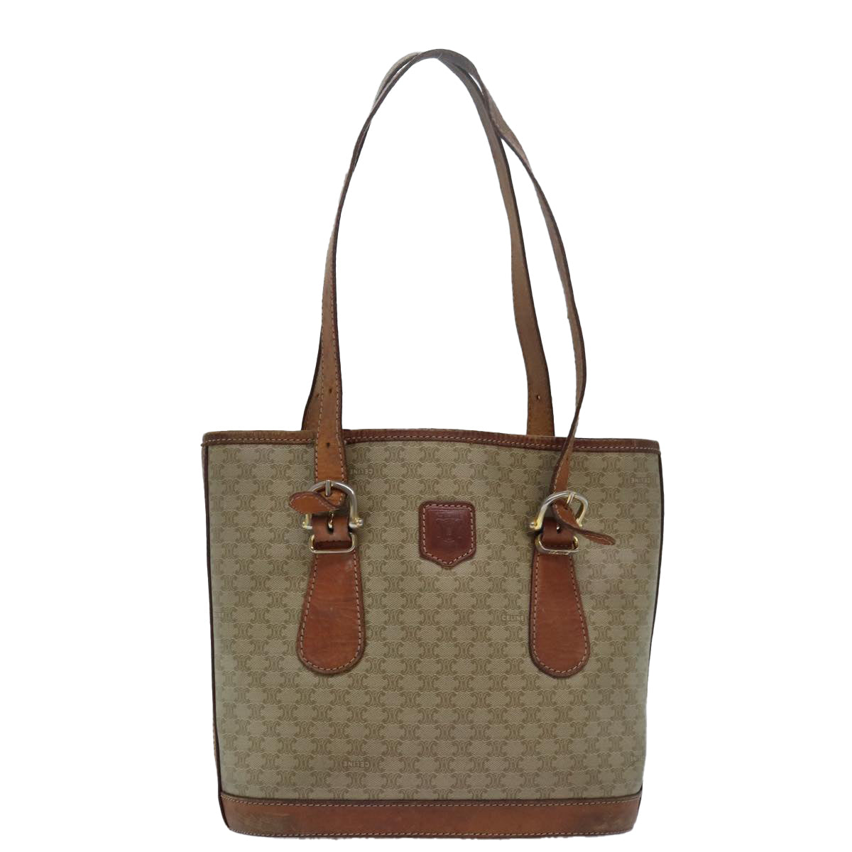 CELINE Macadam Canvas  Beige Auth 80067