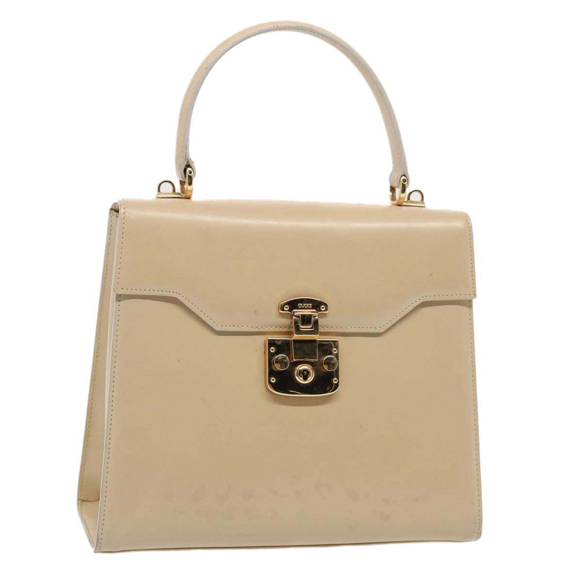 GUCCI Hand Bag Leather Beige 000 2026 0258 Auth 80068