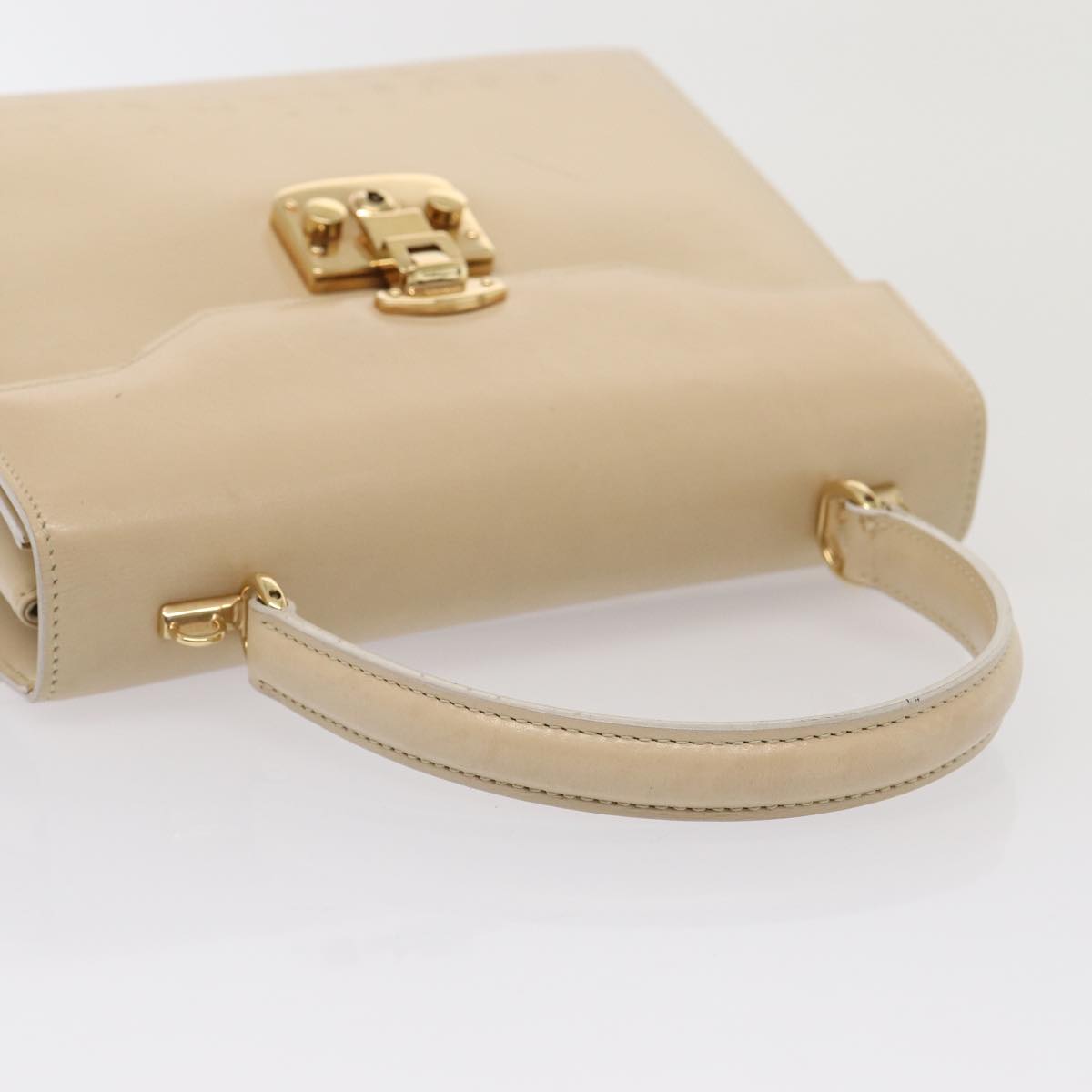 GUCCI Hand Bag Leather Beige 000 2026 0258 Auth 80068