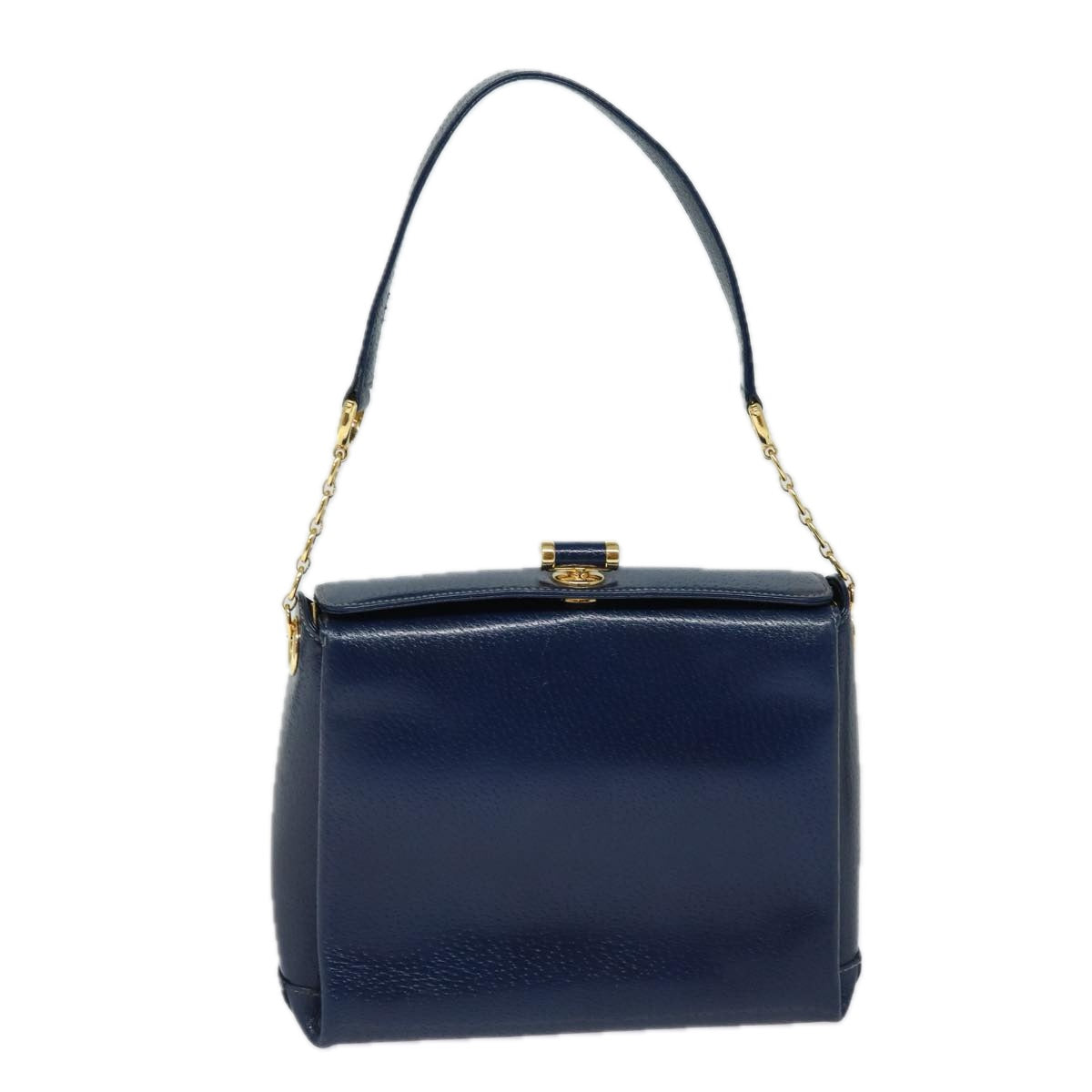 GUCCI Shoulder Bag Leather Navy Auth 80069