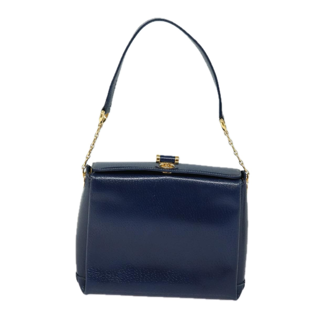 GUCCI Shoulder Bag Leather Navy Auth 80069