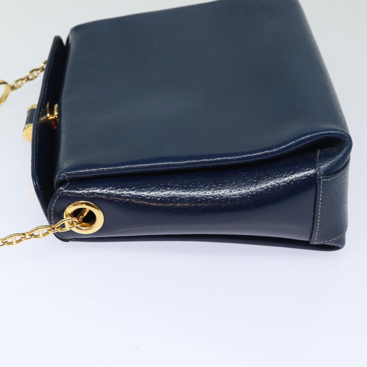 GUCCI Shoulder Bag Leather Navy Auth 80069