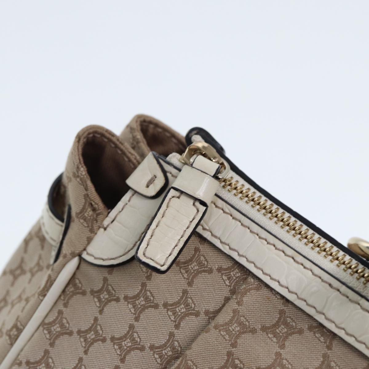 CELINE Macadam Canvas Hand Bag Beige Auth 80081