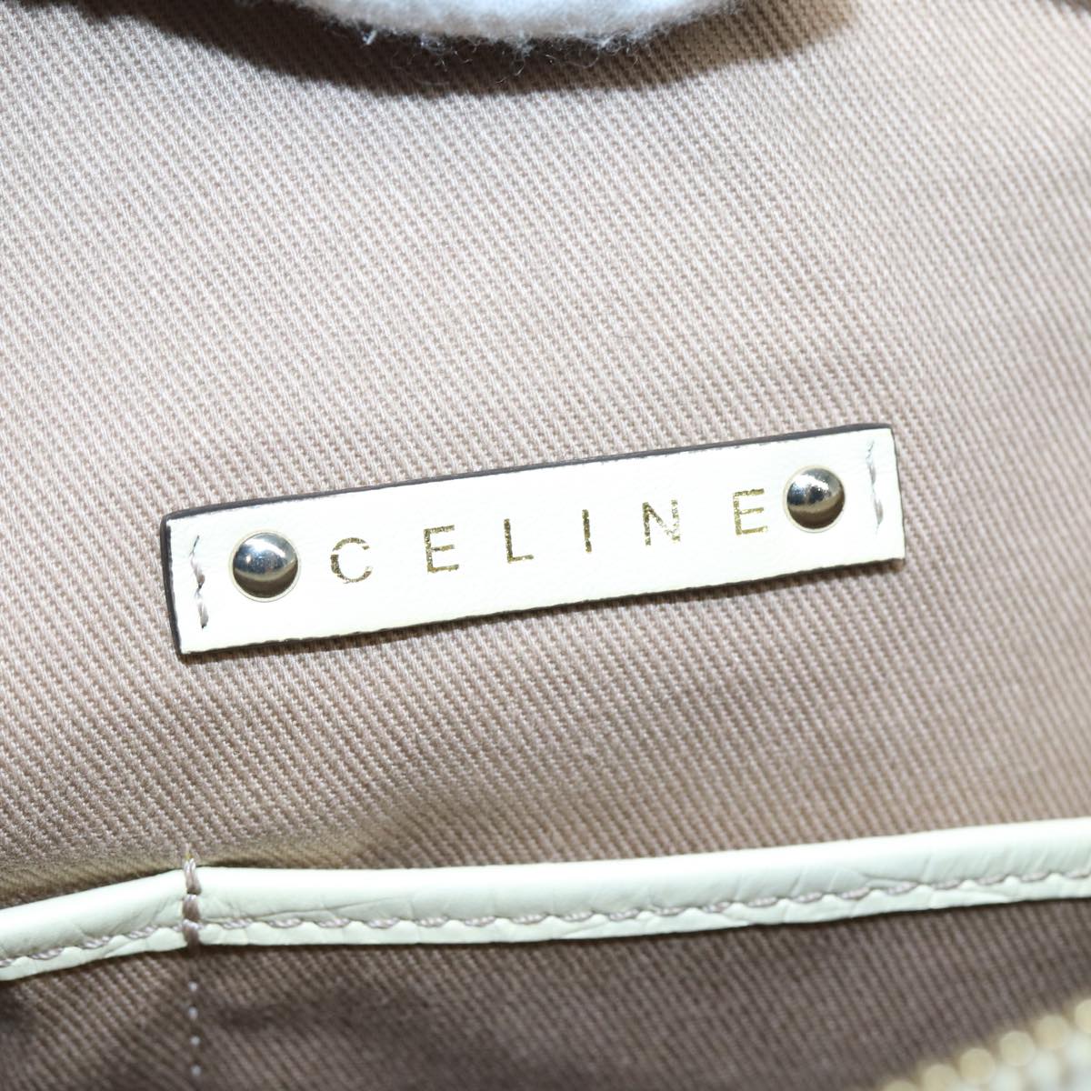 CELINE Macadam Canvas Hand Bag Beige Auth 80081