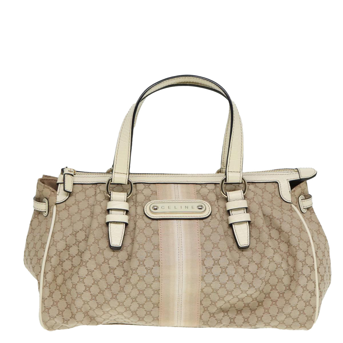 CELINE Macadam Canvas Hand Bag Beige Auth 80081 - 0