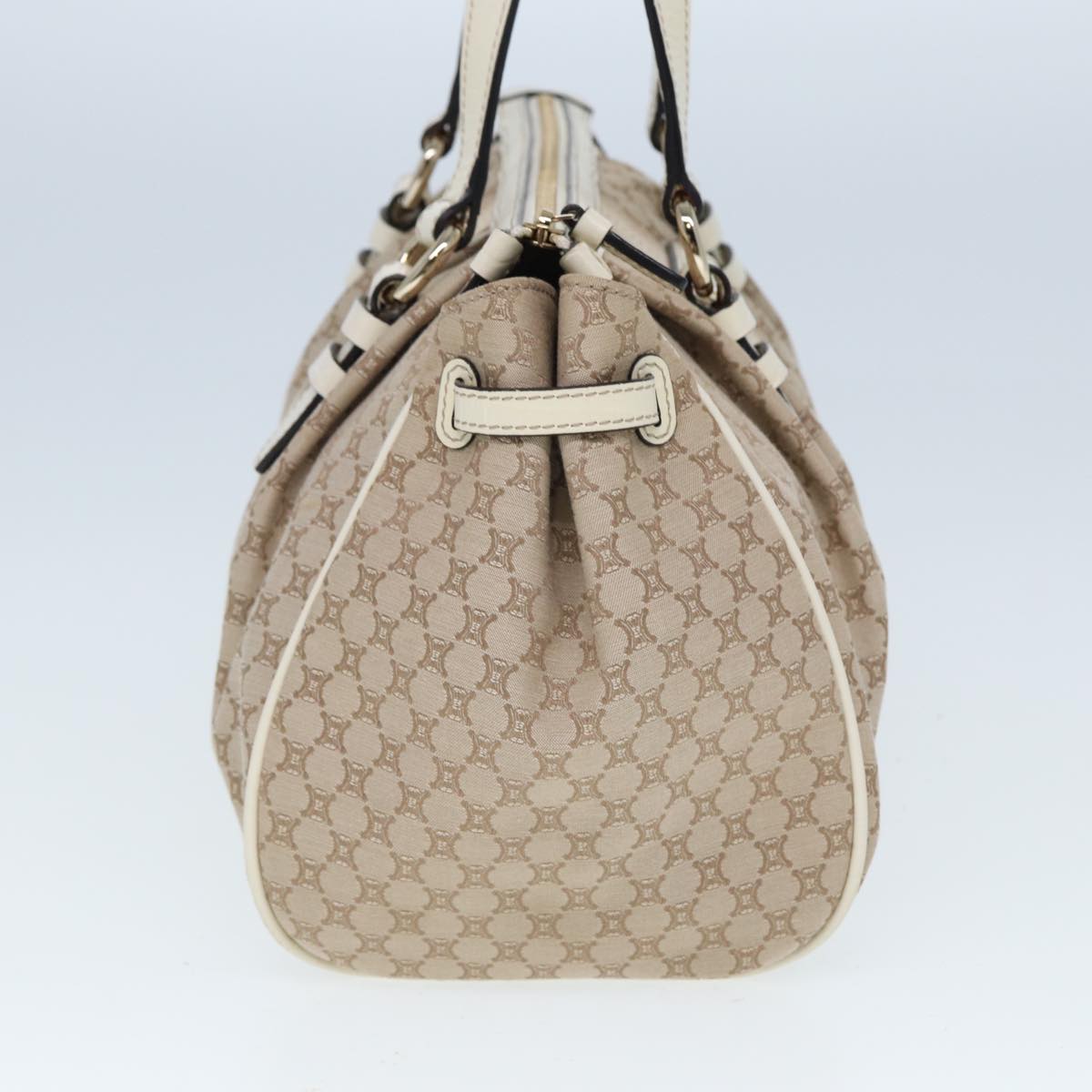 CELINE Macadam Canvas Hand Bag Beige Auth 80081