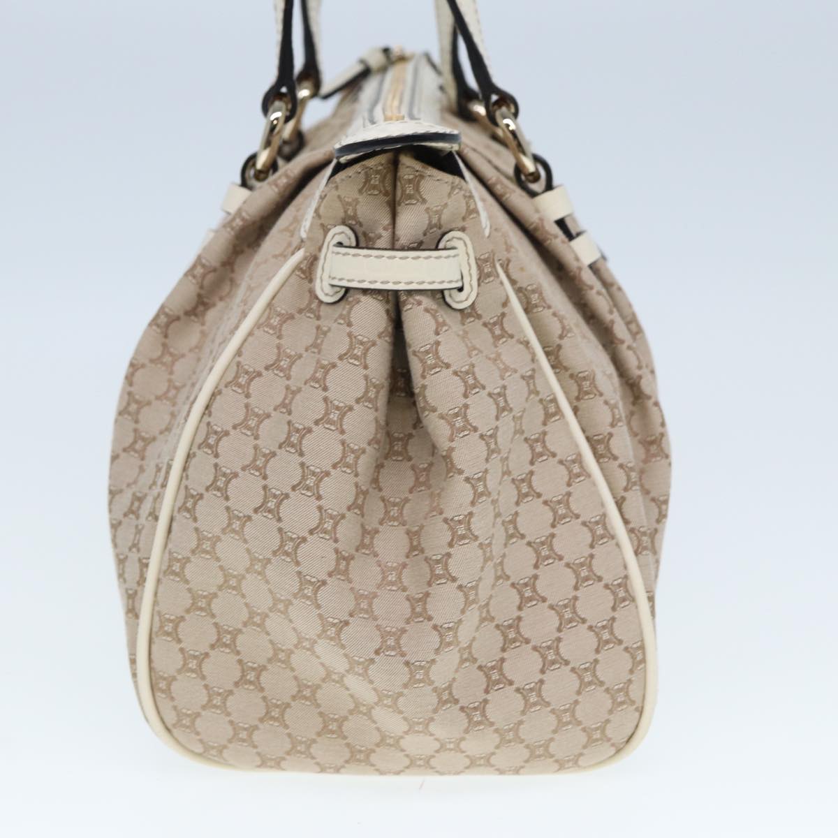 CELINE Macadam Canvas Hand Bag Beige Auth 80081