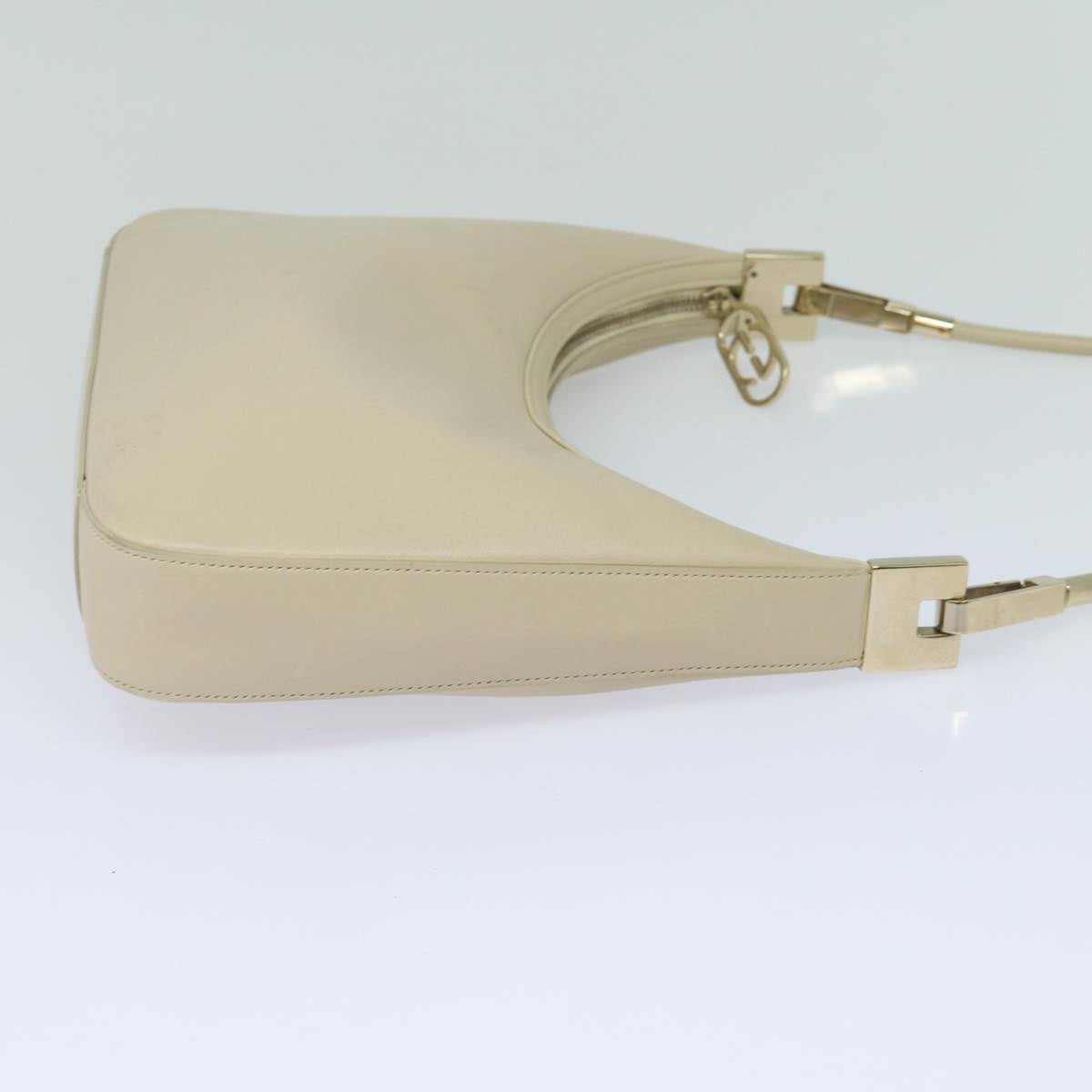 GUCCI Shoulder Bag Leather White 001 3812 Auth 80118