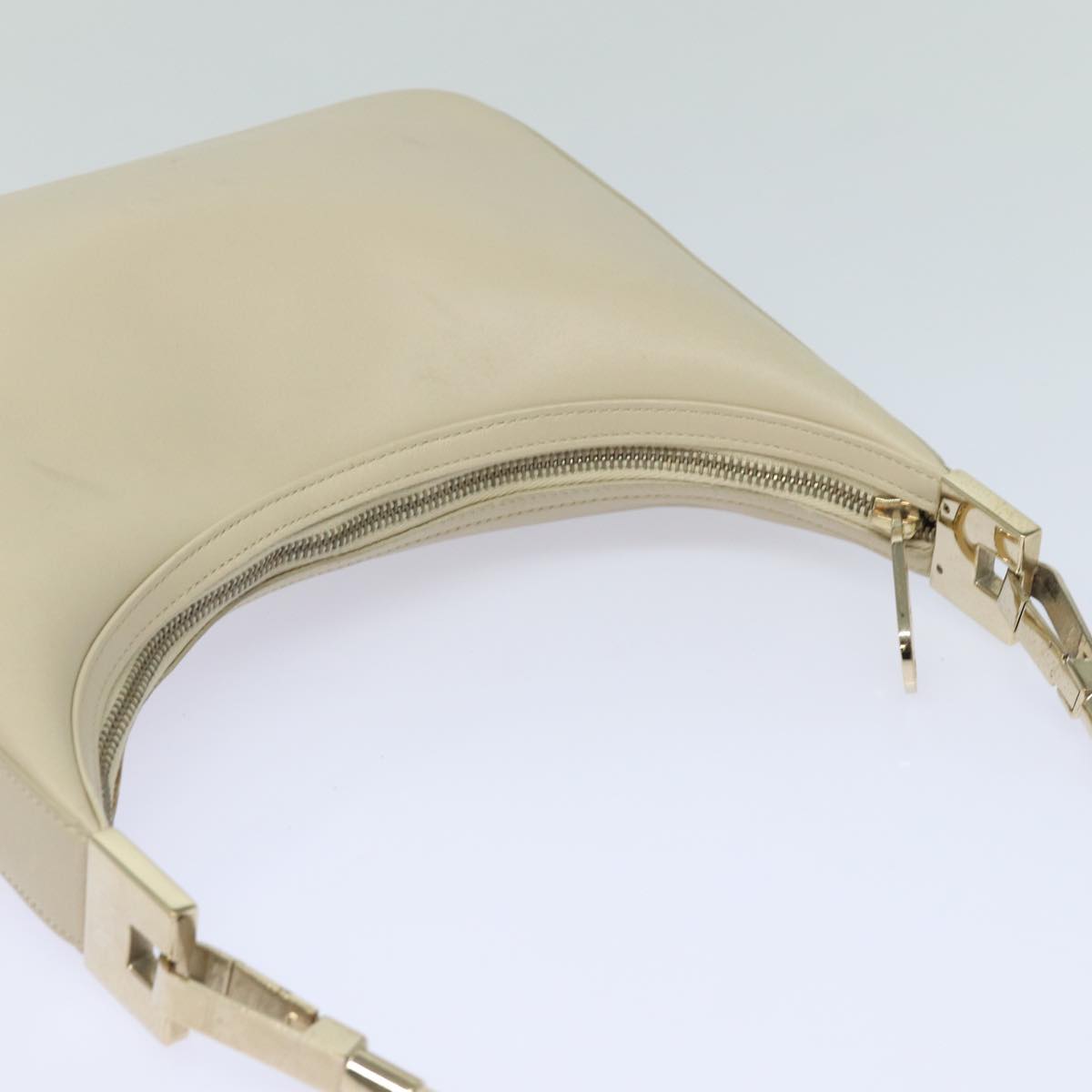 GUCCI Shoulder Bag Leather White 001 3812 Auth 80118