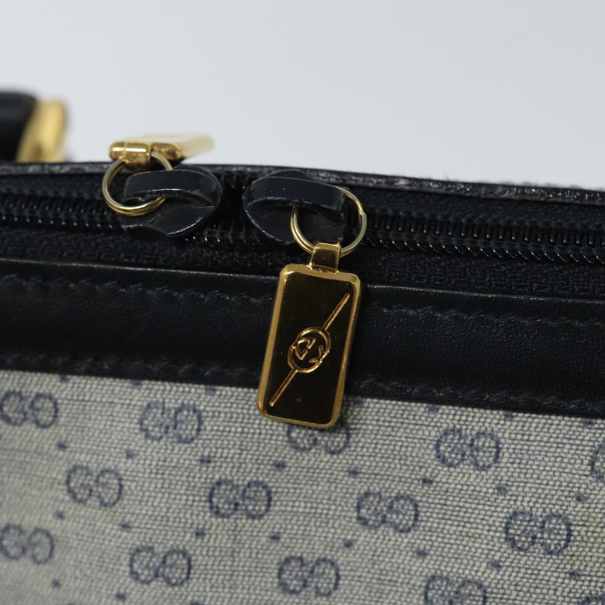 GUCCI Micro GG Supreme Hand Bag PVC 2way Navy 002 122 0033 Auth 80122