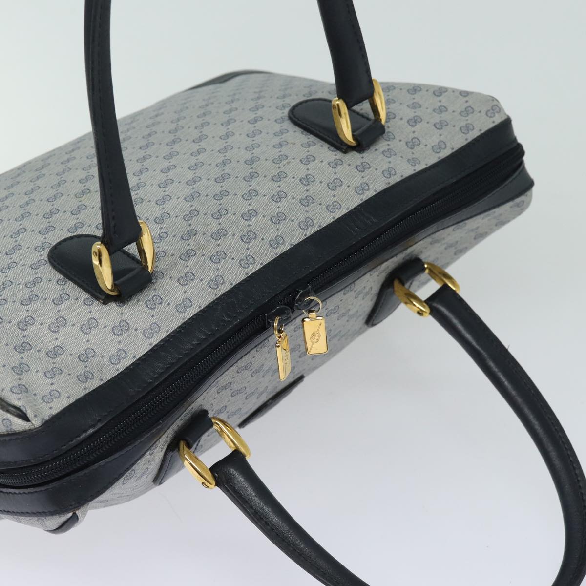 GUCCI Micro GG Supreme Hand Bag PVC 2way Navy 002 122 0033 Auth 80122