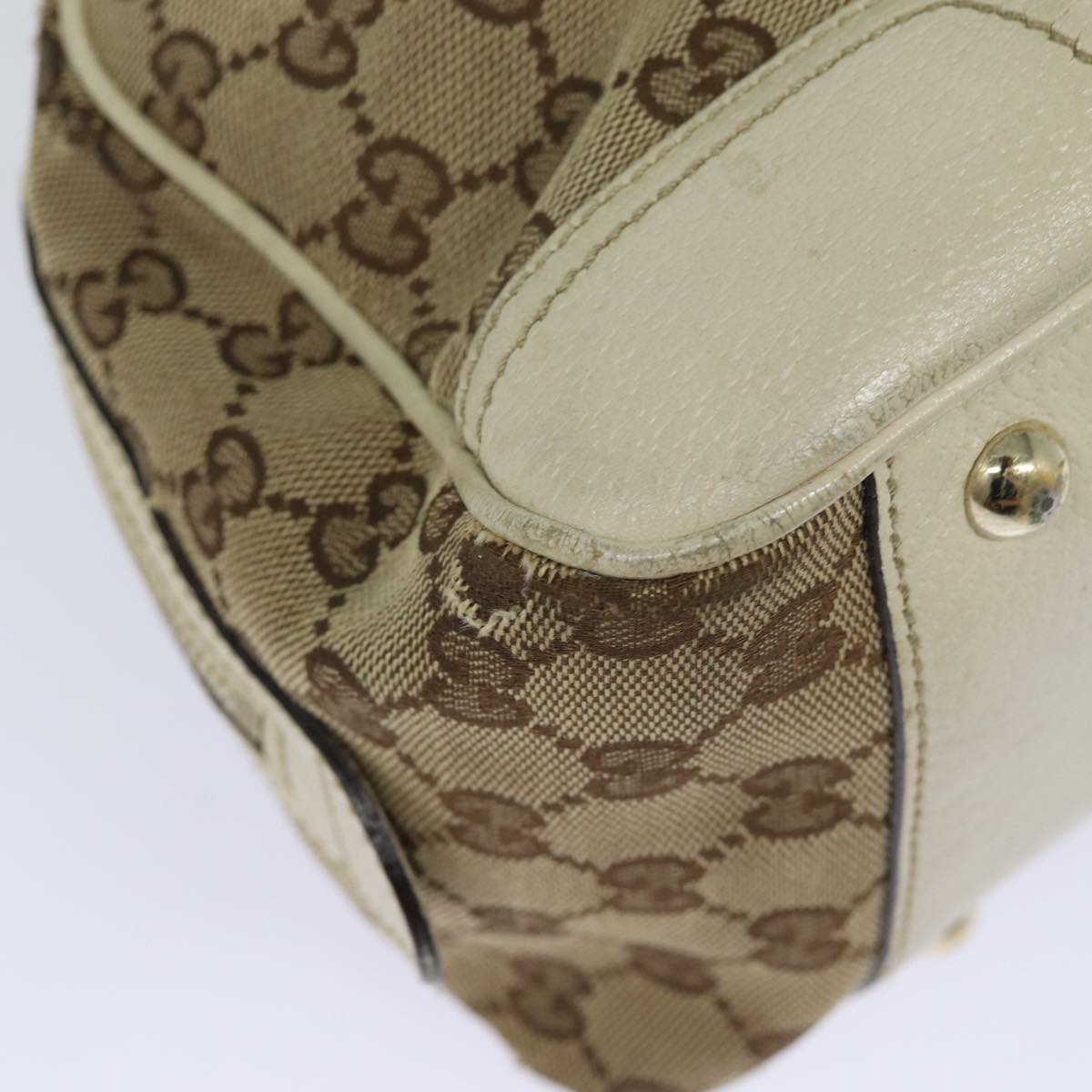 GUCCI GG Canvas Web Sherry Line Shoulder Bag Beige Red Green 161720 Auth 80133