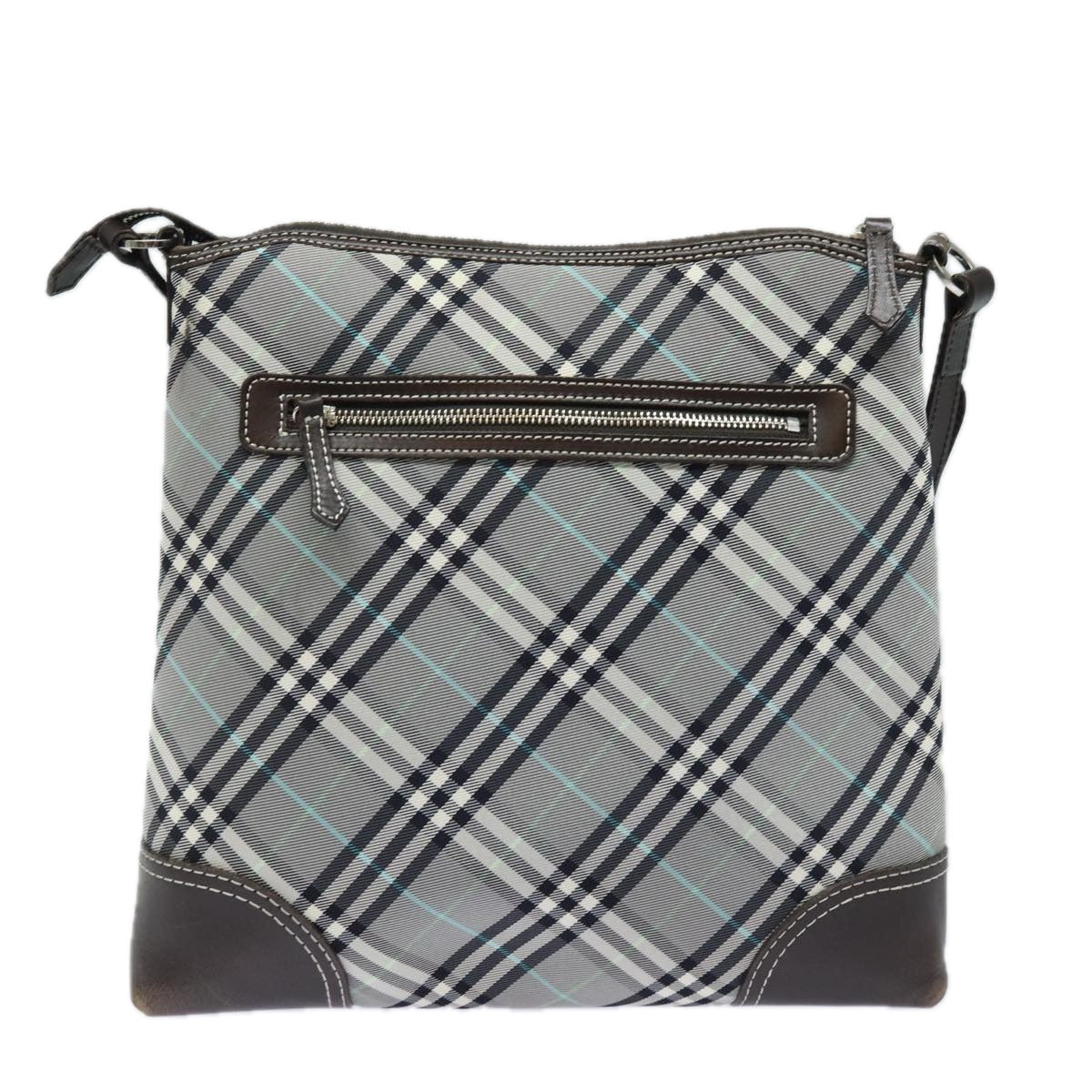 BURBERRY Blue Label Nova Check Shoulder Bag Gray Auth 80145