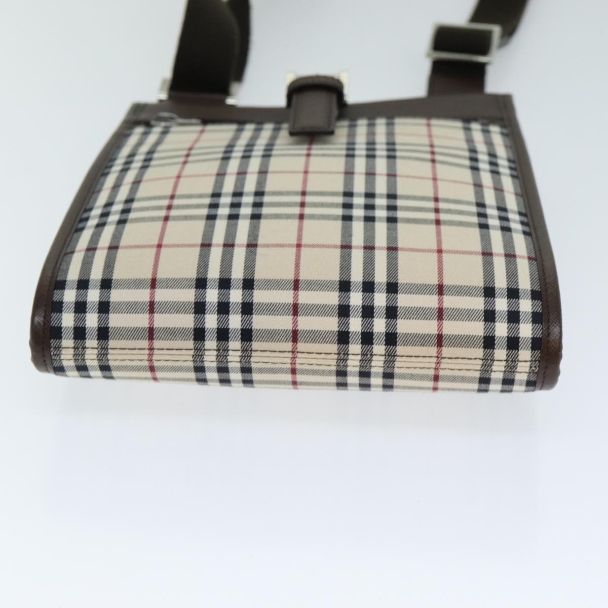 BURBERRY Nova Check Shoulder Bag Beige Auth 80149