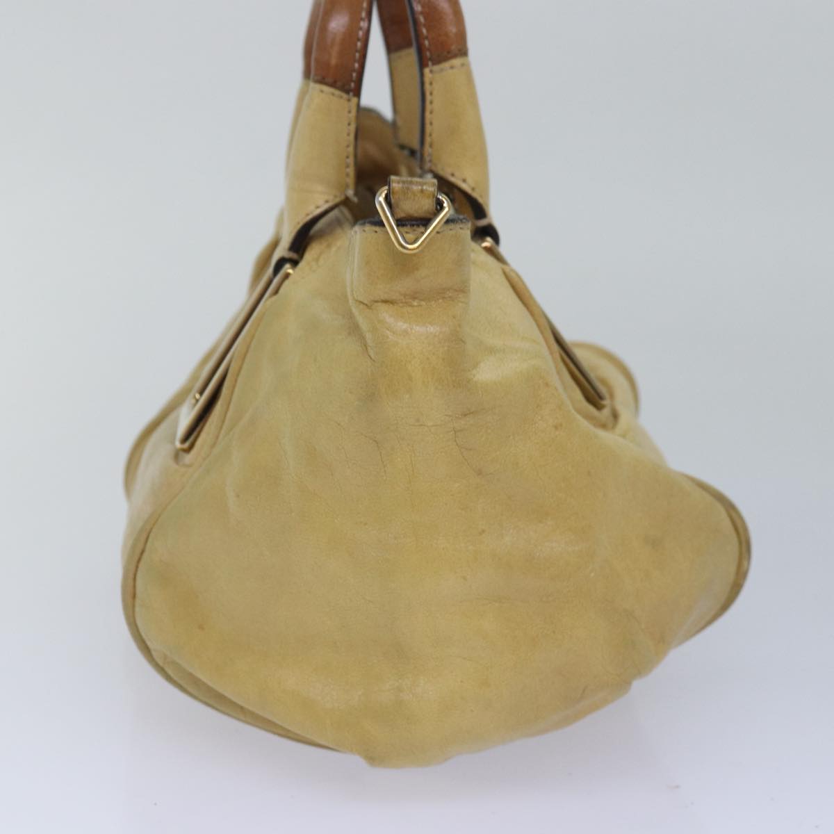 Chloe Etel Hand Bag Leather 2way Beige Auth 80162