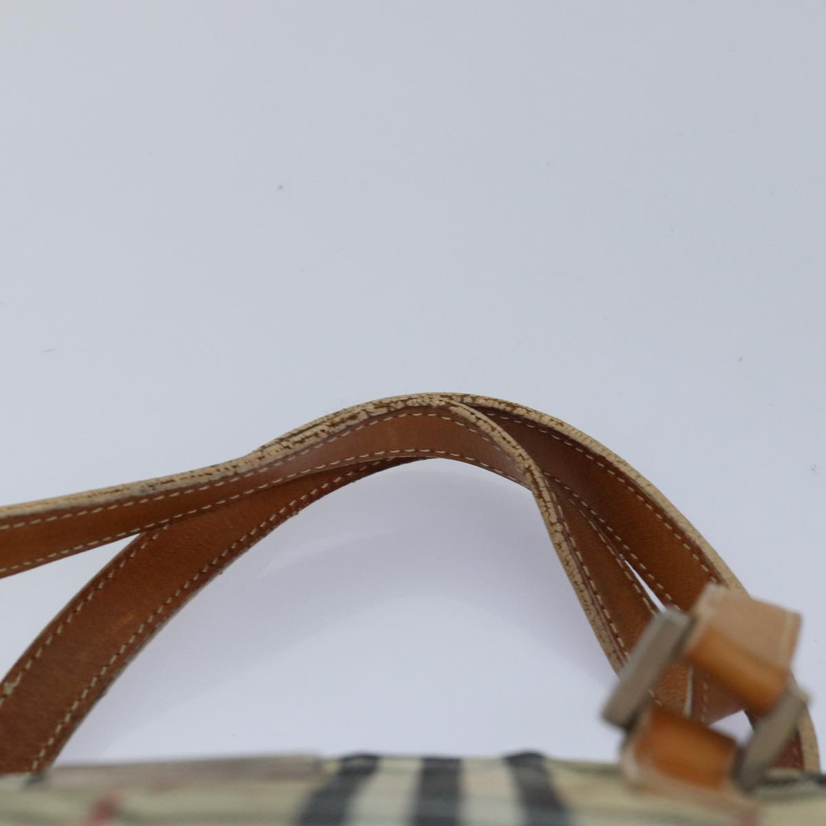 BURBERRY Nova Check Blue Label Hand Bag Canvas Beige Brown Auth 80165