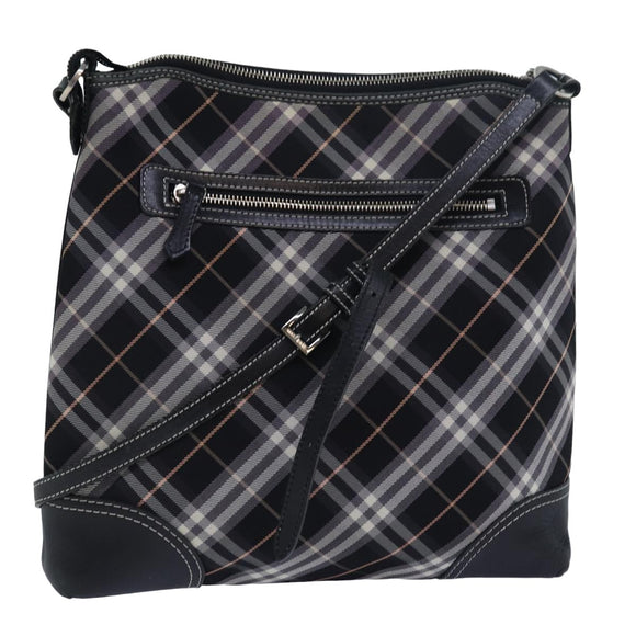 BURBERRY Nova Check Blue Label Umhängetasche Nylon Schwarz Original 80167