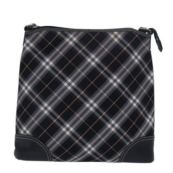 BURBERRY Nova Check Blue Label Umhängetasche Nylon Schwarz Original 80167