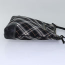 BURBERRY Nova Check Blue Label Shoulder Bag Nylon Black Auth 80167-4