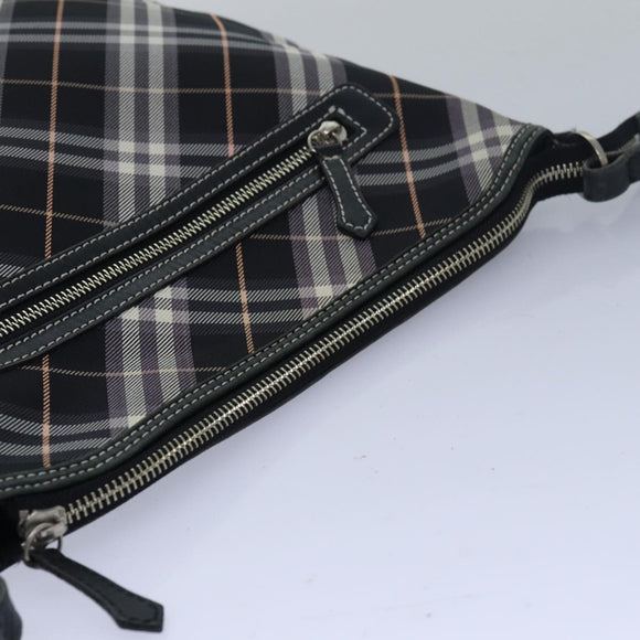 BURBERRY Nova Check Blue Label Umhängetasche Nylon Schwarz Original 80167