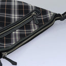 BURBERRY Nova Check Blue Label Shoulder Bag Nylon Black Auth 80167-6