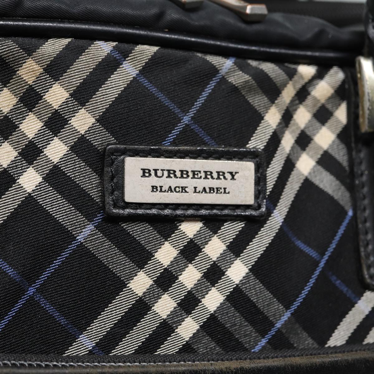 BURBERRY Nova Check Black label Business Bag Nylon Black Auth 80168