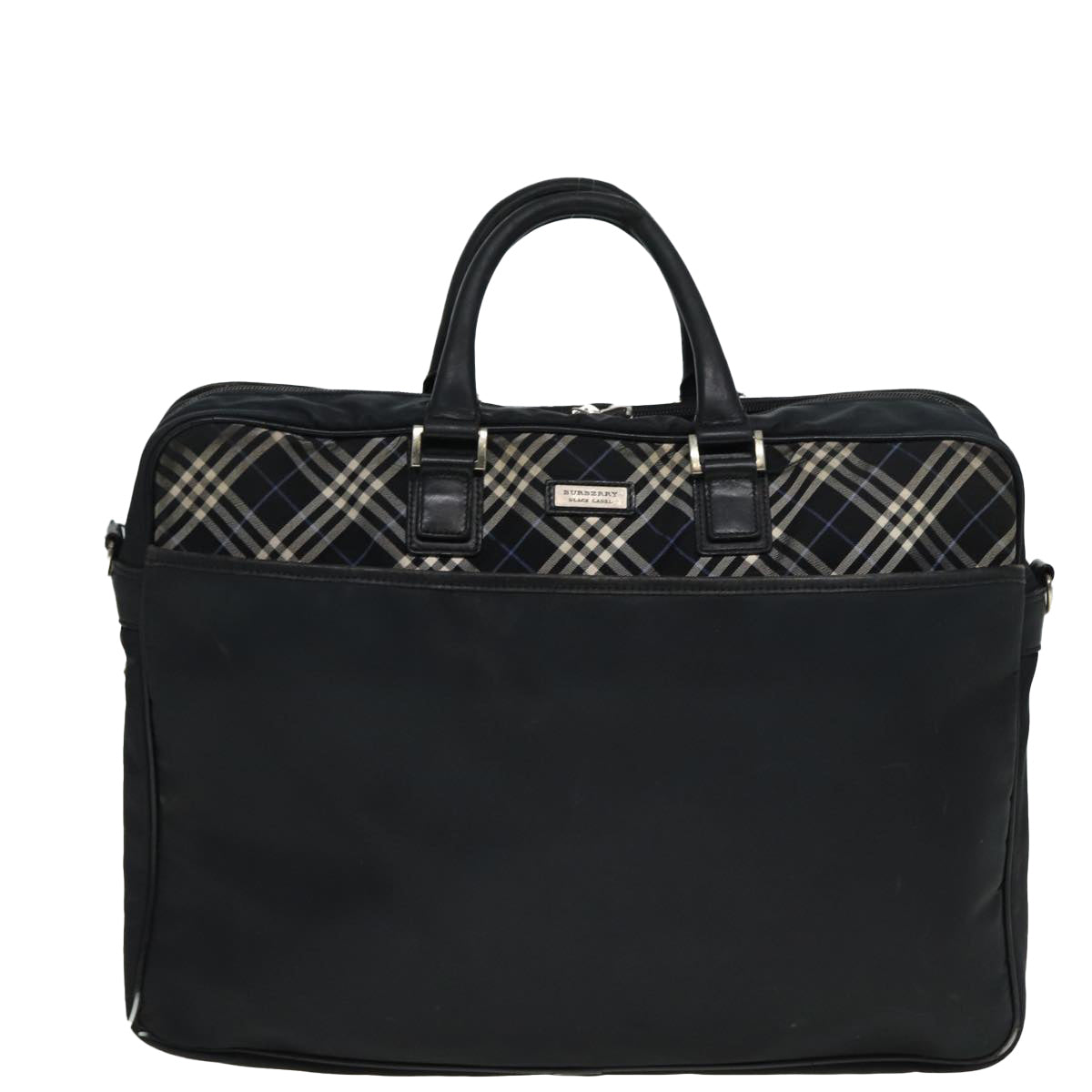 BURBERRY Nova Check Black label Business Bag Nylon Black Auth 80168 - 0