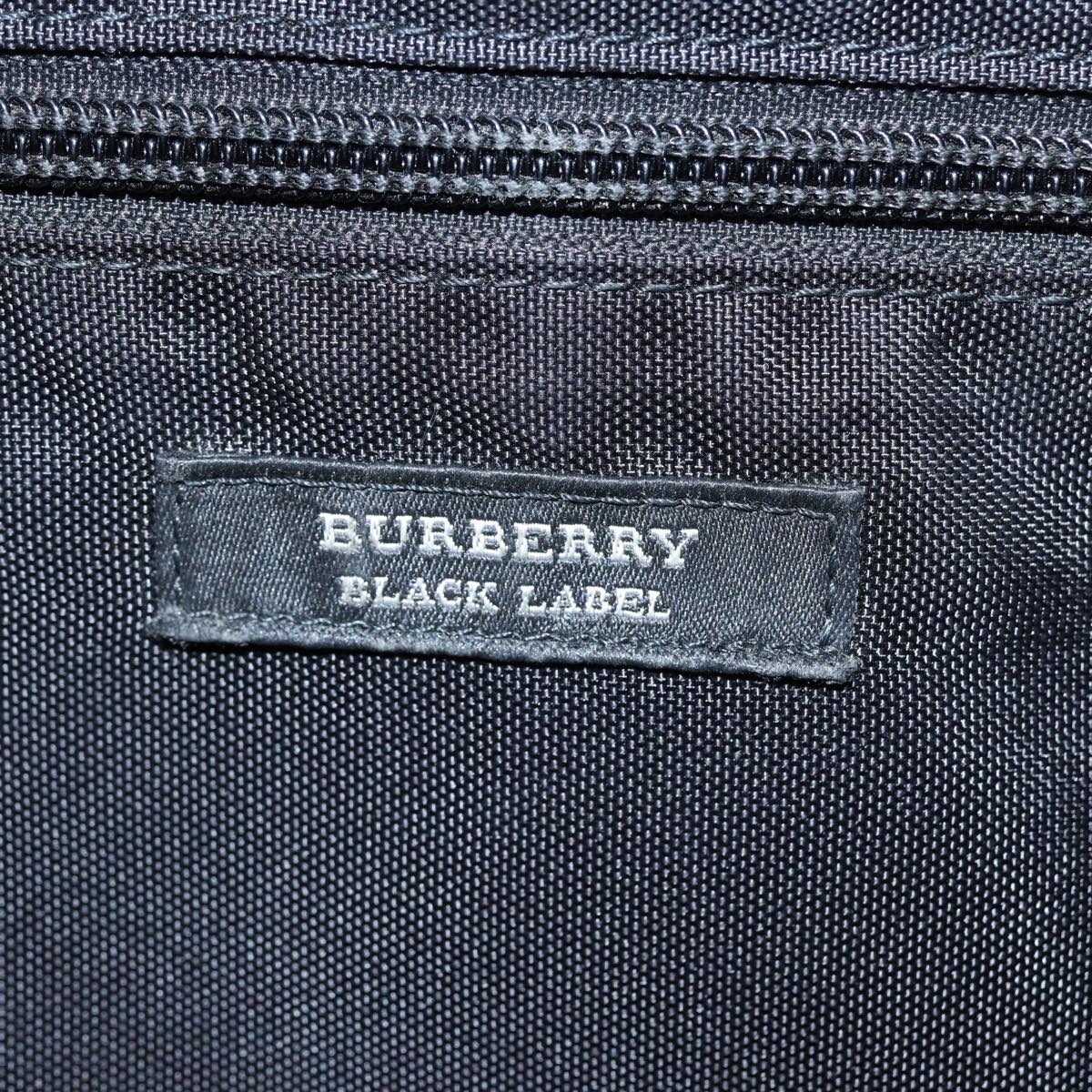 BURBERRY Nova Check Black label Business Bag Nylon Black Auth 80168