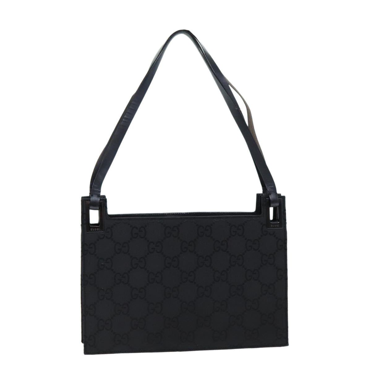 GUCCI GG Canvas Shoulder Bag Nylon Black Auth 80174