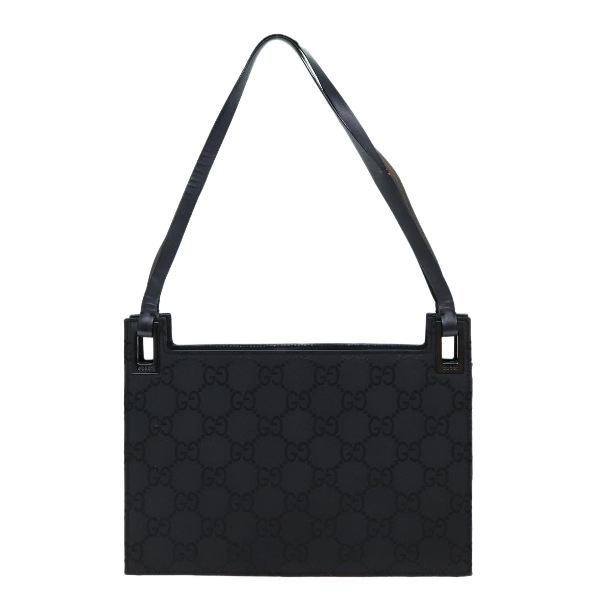 GUCCI GG Canvas Shoulder Bag Nylon Black Auth 80174