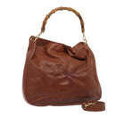 GUCCI Bamboo Shoulder Bag Leather Brown 001 1781 1577 Auth 80180-1