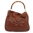 GUCCI Bamboo Shoulder Bag Leather Brown 001 1781 1577 Auth 80180-13