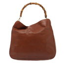 GUCCI Bamboo Shoulder Bag Leather Brown 001 1781 1577 Auth 80180-2