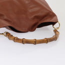 GUCCI Bamboo Shoulder Bag Leather Brown 001 1781 1577 Auth 80180-7