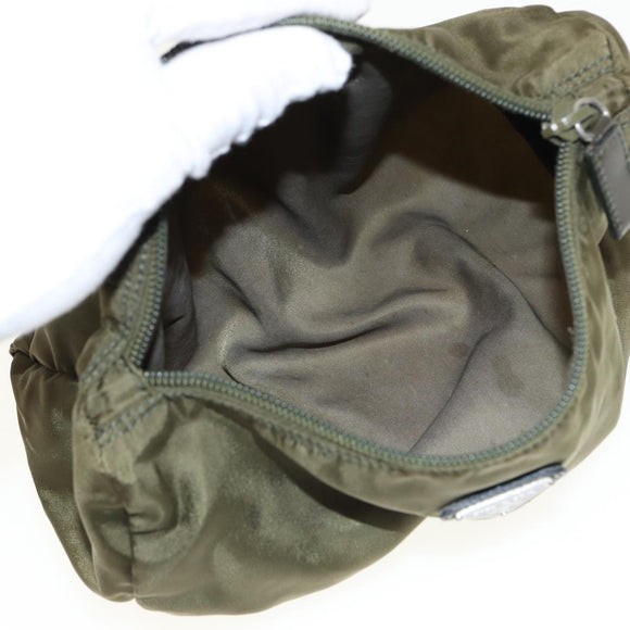 PRADA Pouch Nylon Khaki Auth 80183
