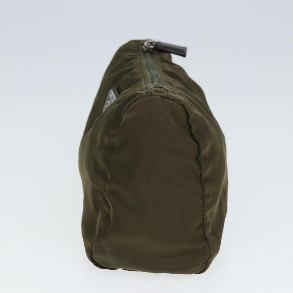 PRADA Pouch Nylon Khaki Auth 80183