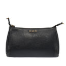 FENDI Shoulder Bag Leather Navy Auth 80189-13