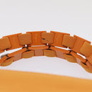 Salvatore Ferragamo Hand Bag Canvas 2way Orange Auth 80191-8