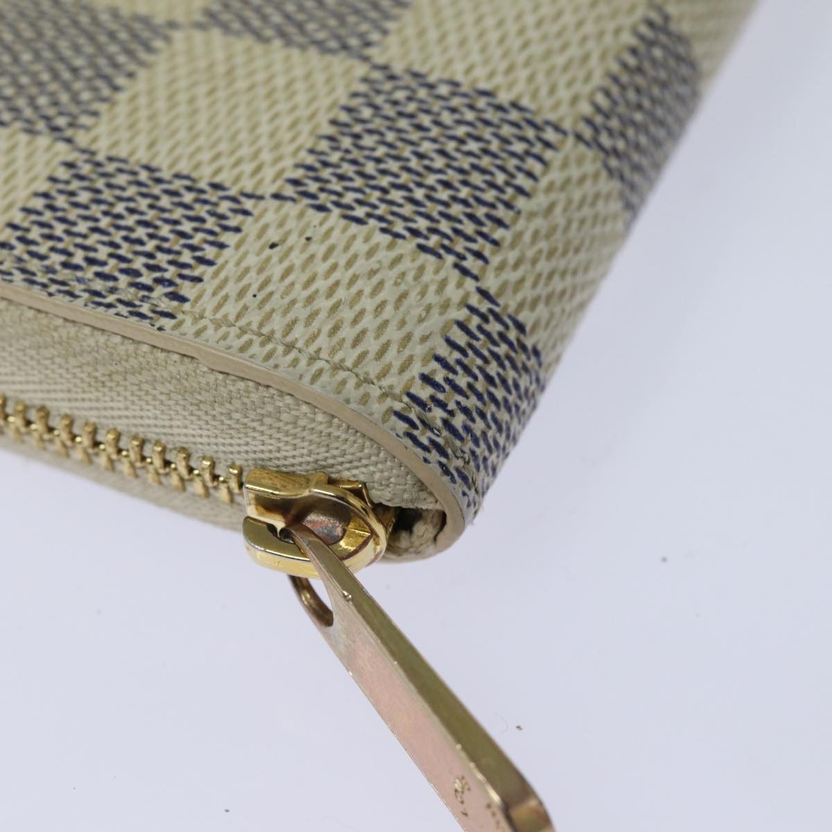 LOUIS VUITTON Damier Azur Zippy Coin Purse N60138 LV Auth 80198