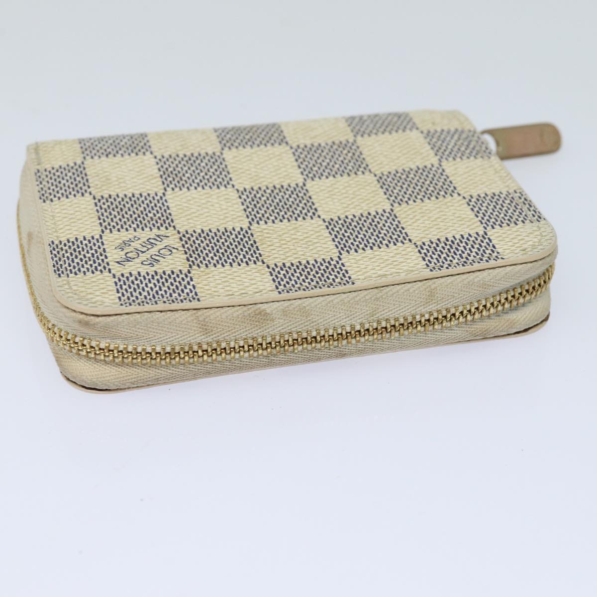 LOUIS VUITTON Damier Azur Zippy Coin Purse N60138 LV Auth 80198