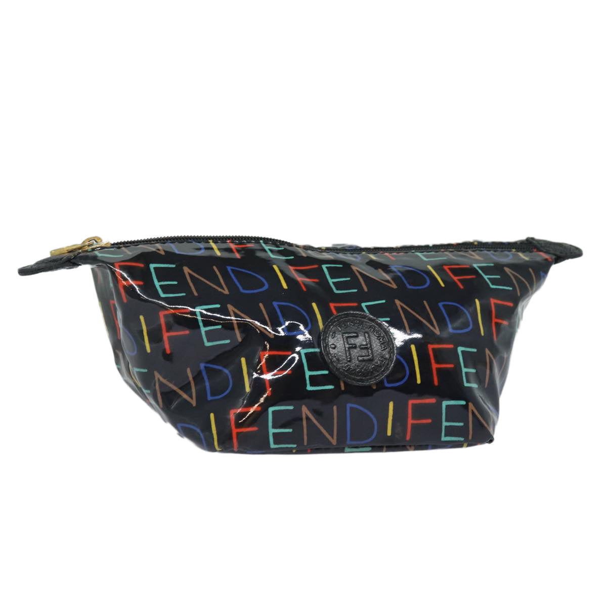 FENDI Pouch patent Black Auth 80210