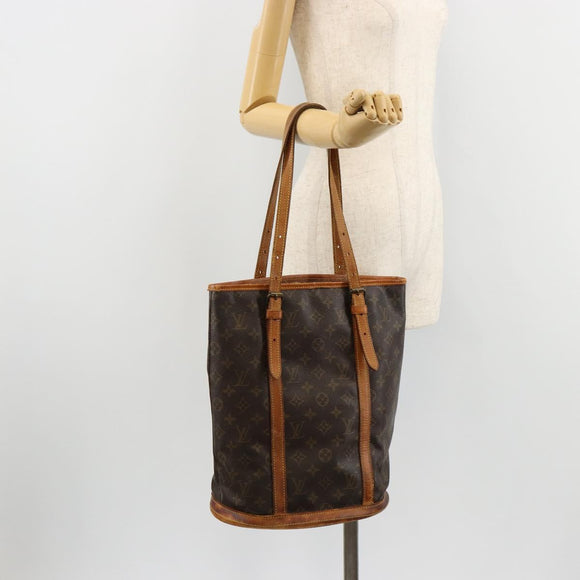 LOUIS VUITTON Monogram Bucket GM Schultertasche M42236 LV Auth 80217