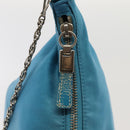 PRADA Chain Shoulder Bag Nylon Light Blue Auth 80225-10