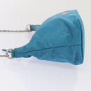 PRADA Chain Shoulder Bag Nylon Light Blue Auth 80225-4