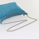 PRADA Chain Shoulder Bag Nylon Light Blue Auth 80225-7