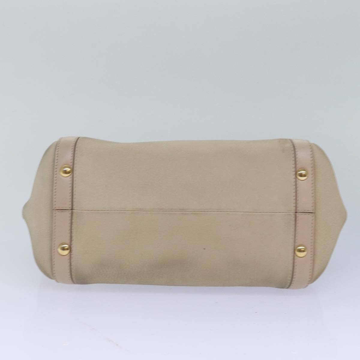 Salvatore Ferragamo Gancini Sofia Hand Bag Leather Beige Auth 80236