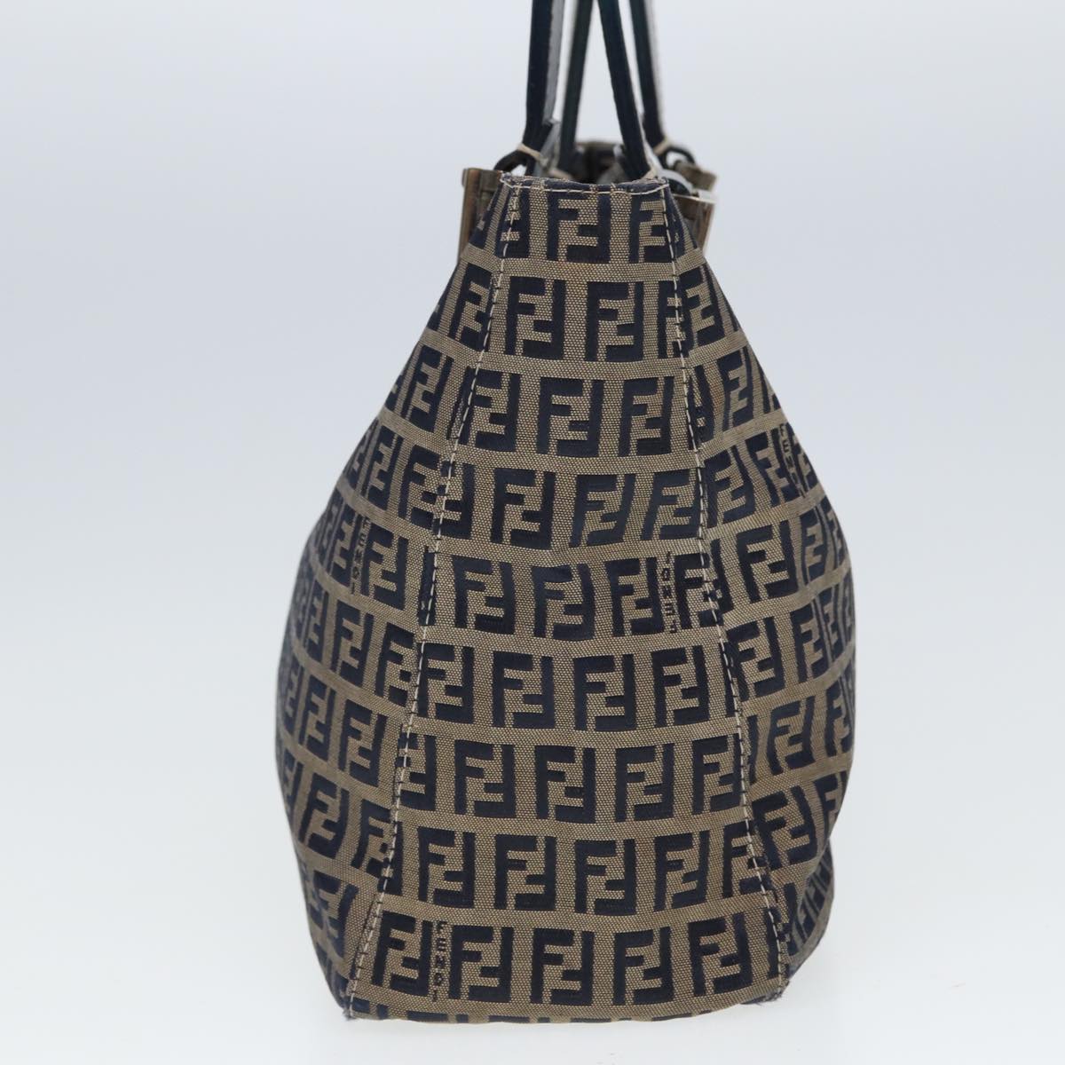 FENDI Zucchino Canvas Hand Bag Navy Auth 80244